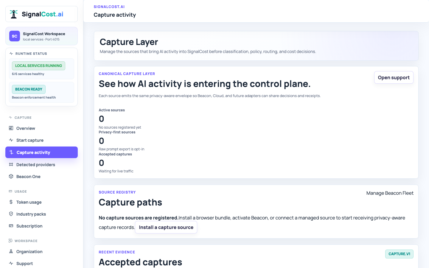 Capture attribution screen