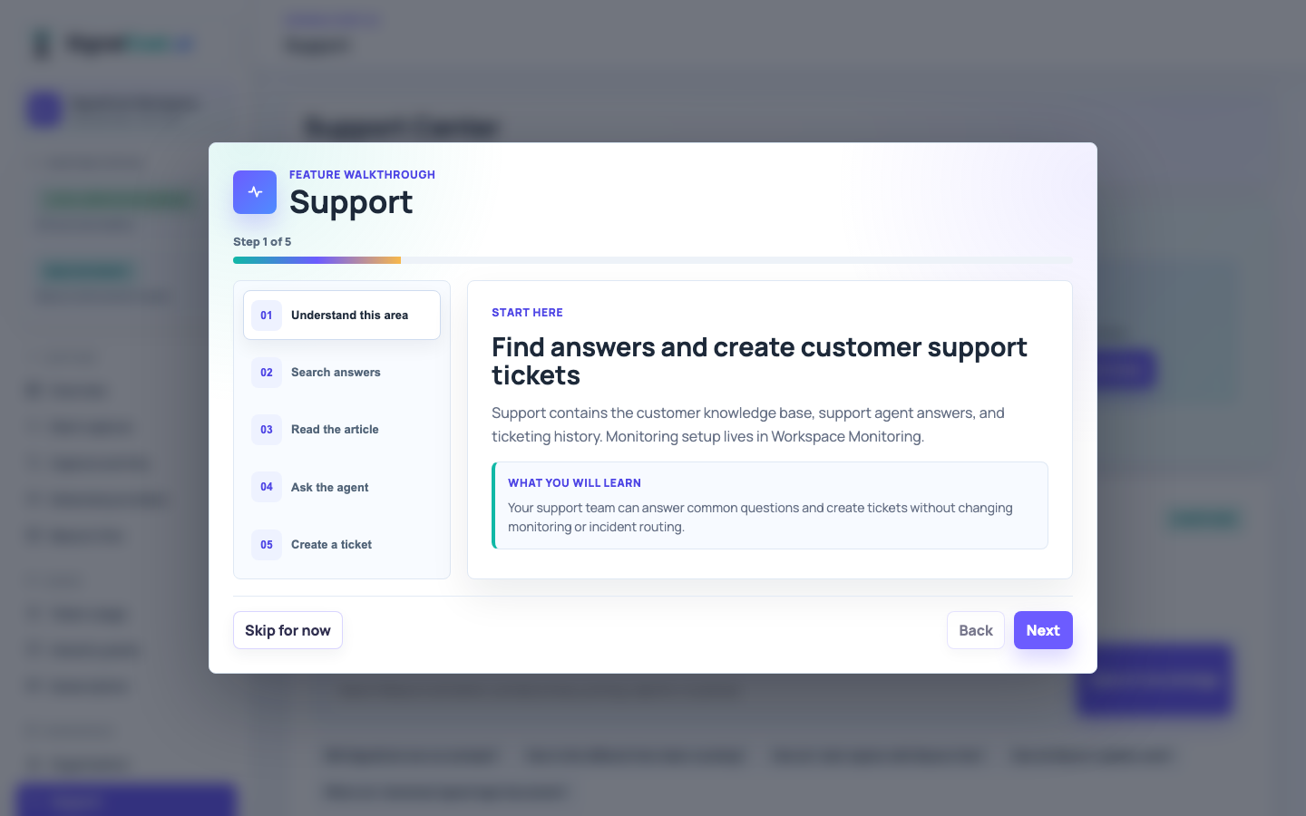 Support screen